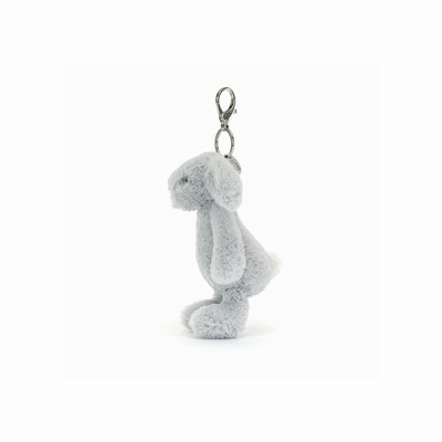 Jellycat Bashful Silver Bunny Bag Charm USA | 16038EGDK